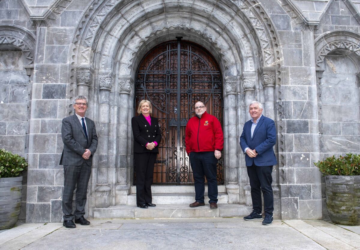 From left: Professor John O’Halloran, President UCC and Chair of the Honan Trust; Ms Nora Geary, Corporate Secretary UCC and Trustee of the Honan Chapel; Fr Ger Dunne , Dean of Honan Chapel and Micheal O’Flynn, Chair of the Honan Development Committee. From left: Professor John O’Halloran, President UCC and Chair of the Honan Trust; Ms Nora Geary, Corporate Secretary UCC and Trustee of the Honan Chapel; Fr Ger Dunne , Dean of Honan Chapel and Micheal O’Flynn, Chair of the Honan Development Committee.