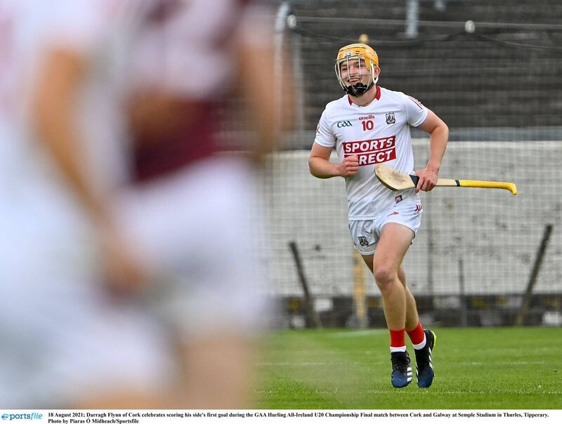 Cork hurler Darragh Flynn celebrates a goal against Galway in the U20 All-Ireland final. Picture: Piaras Ó Mídheach/Sportsfile Cork hurler Darragh Flynn celebrates a goal against Galway in the U20 All-Ireland final. Picture: Piaras Ó Mídheach/Sportsfile