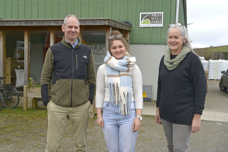 Pictured at Fruit Hill Farm, Colomane, Bantry, Cork was Elmer Koomans with staff members Yola Holden and Noreen Dalton. Picture Denis Boyle