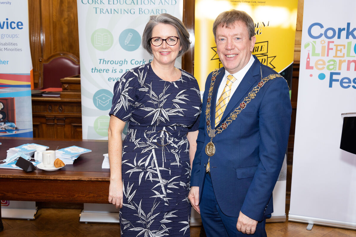 Siubhán McCarthy, Coordinator Life Long Learning Festival and Deputy Lord Mayor Cllr Tony Fitzgerald at the official launch of the Cork Lifelong Learning Festival 2022. Siubhán McCarthy, Coordinator Life Long Learning Festival and Deputy Lord Mayor Cllr Tony Fitzgerald at the official launch of the Cork Lifelong Learning Festival 2022.