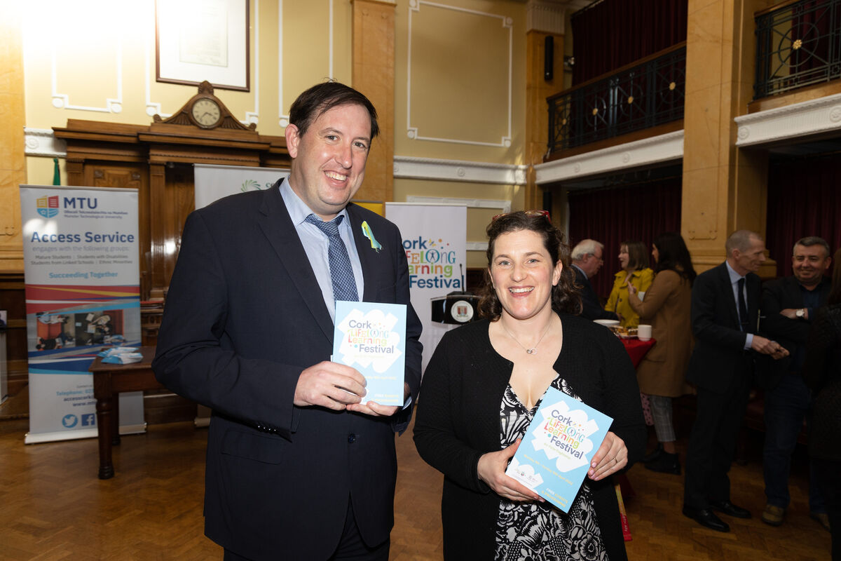 Cllr Ciarán Mccarthy who will be giving history walks at the festival and Martha Halbert, Community Team Cork City Council at the official launch of the Cork Lifelong Learning Festival 2022. Photo Darragh Kane Cllr Ciarán Mccarthy who will be giving history walks at the festival and Martha Halbert, Community Team Cork City Council at the official launch of the Cork Lifelong Learning Festival 2022. Photo Darragh Kane