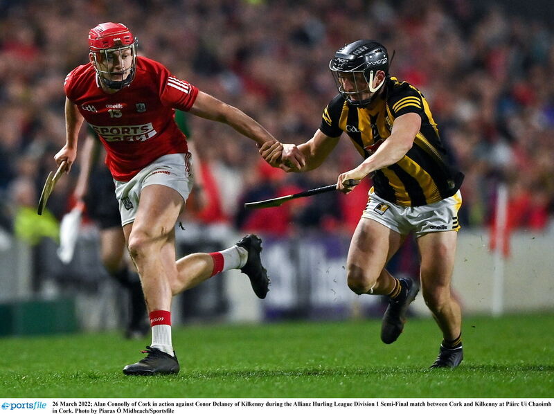 Alan Connolly of Cork in action against Conor Delaney of Kilkenny last weekend. Picture: Piaras Ó Mídheach/Sportsfile
