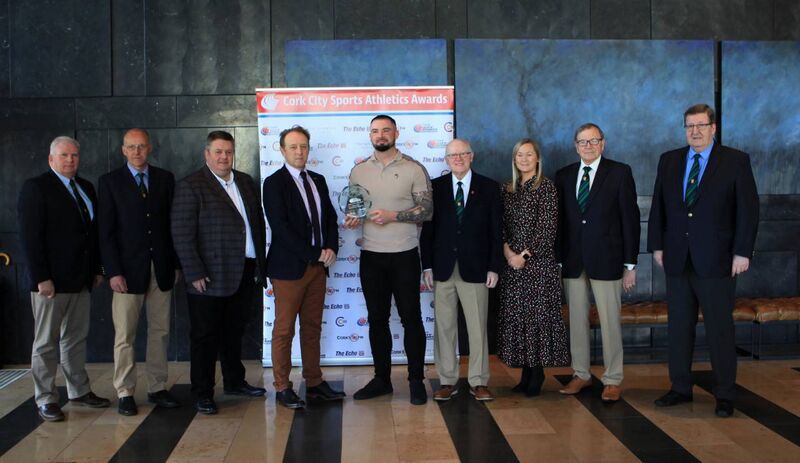 Michael Healy of Youghal AC received the Cork City Sports Athlete of the Month award for February.