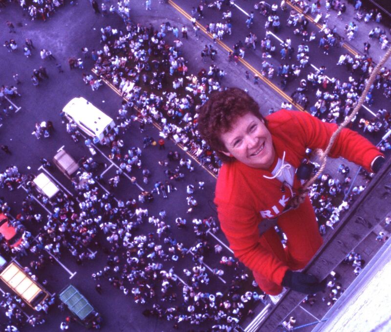 Steeplejack Angela Collins O'Mahony was invited to climb County Hall as part of the Cork 800 celebrations. Steeplejack Angela Collins O'Mahony was invited to climb County Hall as part of the Cork 800 celebrations.