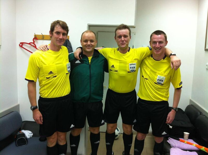 Graham Kelly as the fourth official in Israel at a Champions League qualifier in which his brother Alan refereed. Graham Kelly as the fourth official in Israel at a Champions League qualifier in which his brother Alan refereed.
