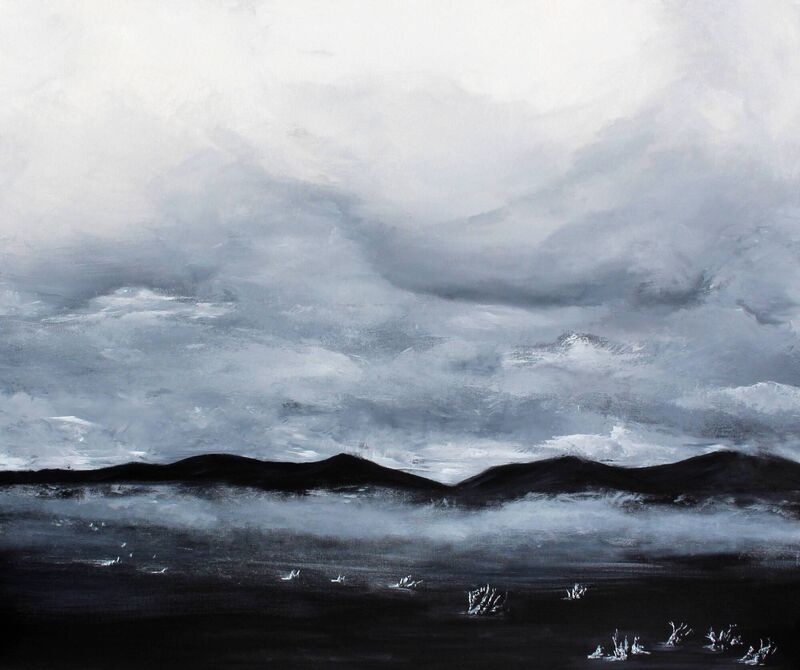 Shadow Forests the remains of the Gearagh' acrylic on canvas 100x120cm.