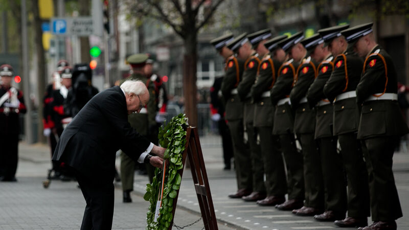 Easter Rising marked by President and Taoiseach with military ceremony at the GPO