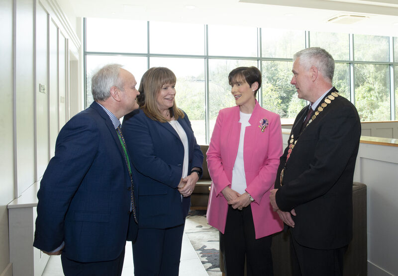 ASTI General secretary Kieran Christie, Secretary General DSE Bernie Mc Nally , Minister Education Norma Foley and ASTI President Emon Dennehy photographed that the ASTI teachers union, 100th Annual Convention , Clayton Hotel, Cork ASTI General secretary Kieran Christie, Secretary General DSE Bernie Mc Nally , Minister Education Norma Foley and ASTI President Emon Dennehy photographed that the ASTI teachers union, 100th Annual Convention , Clayton Hotel, Cork