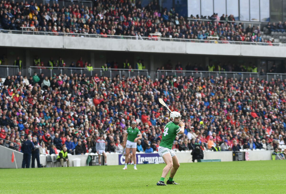 Limerick's Aaron Gillane shoots against Cork during the Munster SHC round robin at Pairc Ui Chaoimh. Picture; Eddie O'Hare Limerick's Aaron Gillane shoots against Cork during the Munster SHC round robin at Pairc Ui Chaoimh. Picture; Eddie O'Hare