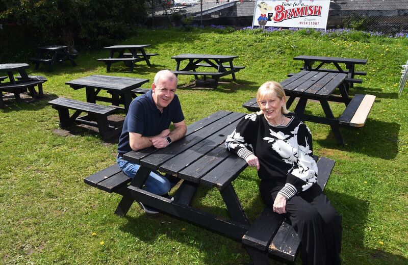 Laura Coffey and her son Michael in the beer garden at their family bar, Annie Mac's, Denroches Cross, Bandon Road, Cork. Laura Coffey and her son Michael in the beer garden at their family bar, Annie Mac's, Denroches Cross, Bandon Road, Cork.