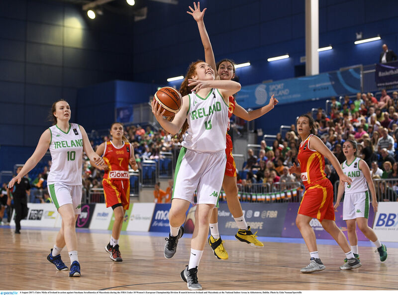 Claire Melia of Ireland in action against Snezhana Serafimoska of Macedonia. Picture: Eóin Noonan/Sportsfile