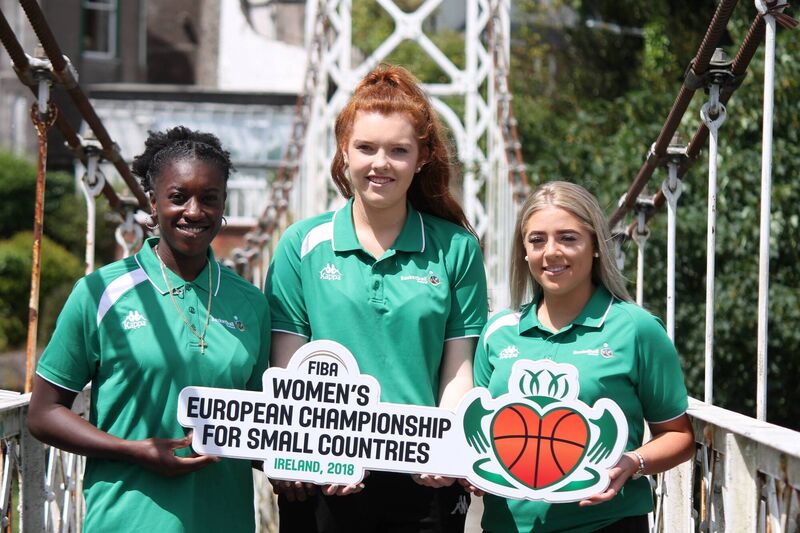 Women's basketball ambassadors Chantell Alford, Claire Melia and Louise Scannell.