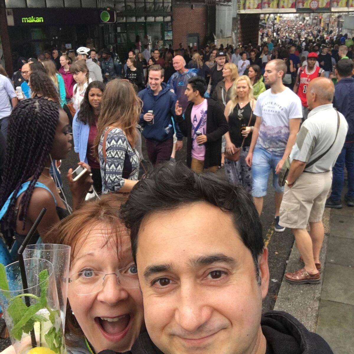 Arun and Olive at the Notting Hil Festival in 2016.