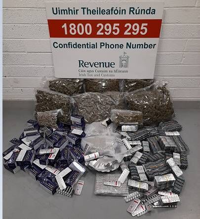 Revenue officers examining parcels at two premises in Dublin seized a variety of drugs with an estimated value of €297,000. Revenue officers examining parcels at two premises in Dublin seized a variety of drugs with an estimated value of €297,000.