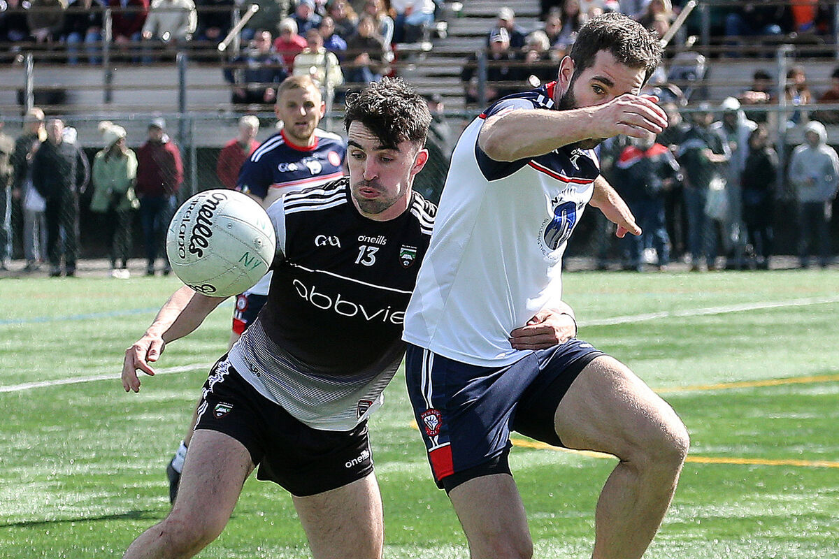 Sligo’s Mikey Gordan and Mark Ellis of New York. Picture: INPHO/Andy Marlin