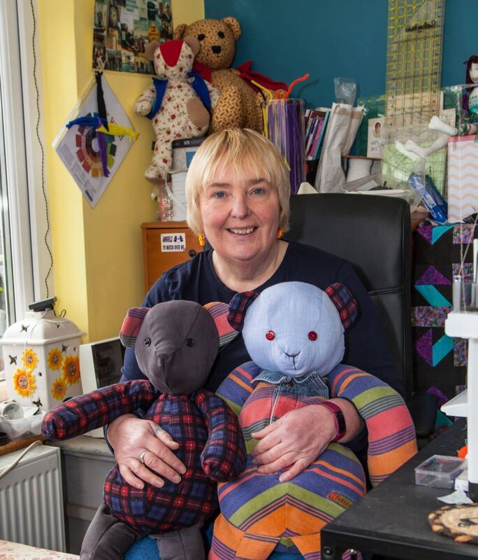 Assumpta Lydon with some of her memory teddies. Picture: Leonard Stone