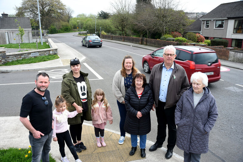 Sinn Féin TD Thomas Gould and Mandy O'Leary, local area representative Cork City North-East with residents of Banduff beside the busy road which has no footpaths in places and no safe crossing points. Picture: Larry Cummins Sinn Féin TD Thomas Gould and Mandy O'Leary, local area representative Cork City North-East with residents of Banduff beside the busy road which has no footpaths in places and no safe crossing points. Picture: Larry Cummins