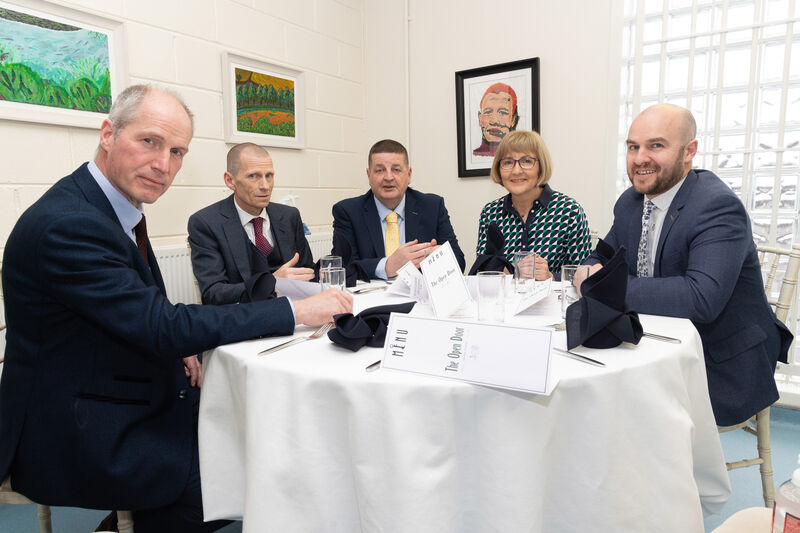 Barry Owens, Operations Manager IASIO, John Fitzgibbon, Cork ETB, Peter O’Brien, Governor Cork Prison, President of MTU Prof Maggie Cusack and Dr Noel Murray, head of Dept of Tourism & Hospitality MTU at the Open Door event in Cork Prison. Photo Darragh Kane Barry Owens, Operations Manager IASIO, John Fitzgibbon, Cork ETB, Peter O’Brien, Governor Cork Prison, President of MTU Prof Maggie Cusack and Dr Noel Murray, head of Dept of Tourism & Hospitality MTU at the Open Door event in Cork Prison. Photo Darragh Kane