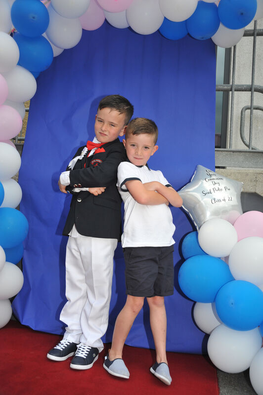  Leyton Drohan and Cailum Walsh strike a pose at the school after the communion ceremony. Pic: Larry Cummins.