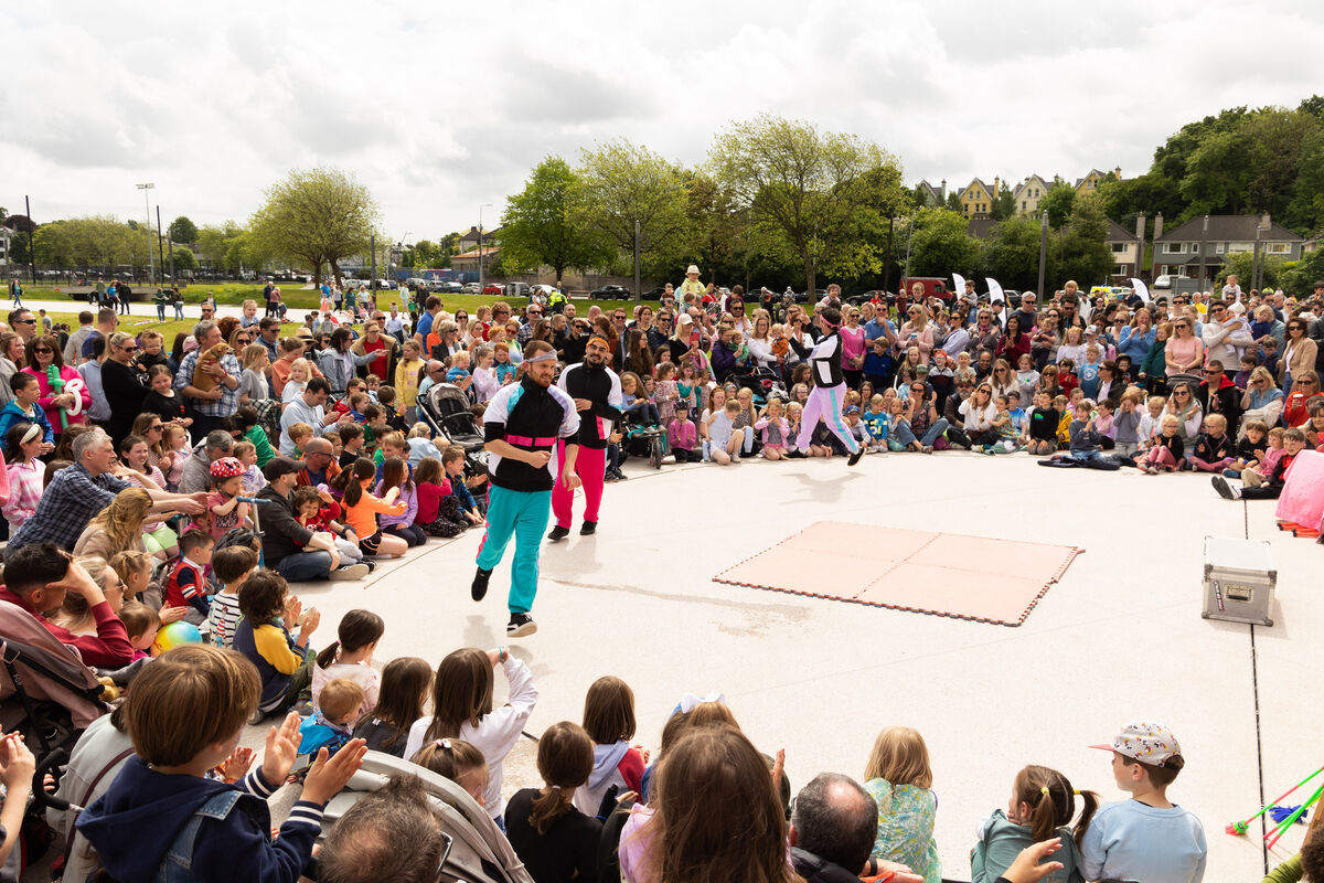 Jimmy Bray, Gabriel Rossi and Cormac Mohally from the Circus Factory performing at a family fun day for the officially opening of phase one of Marina Park, Cork.Photo Darragh Kane Jimmy Bray, Gabriel Rossi and Cormac Mohally from the Circus Factory performing at a family fun day for the officially opening of phase one of Marina Park, Cork.Photo Darragh Kane