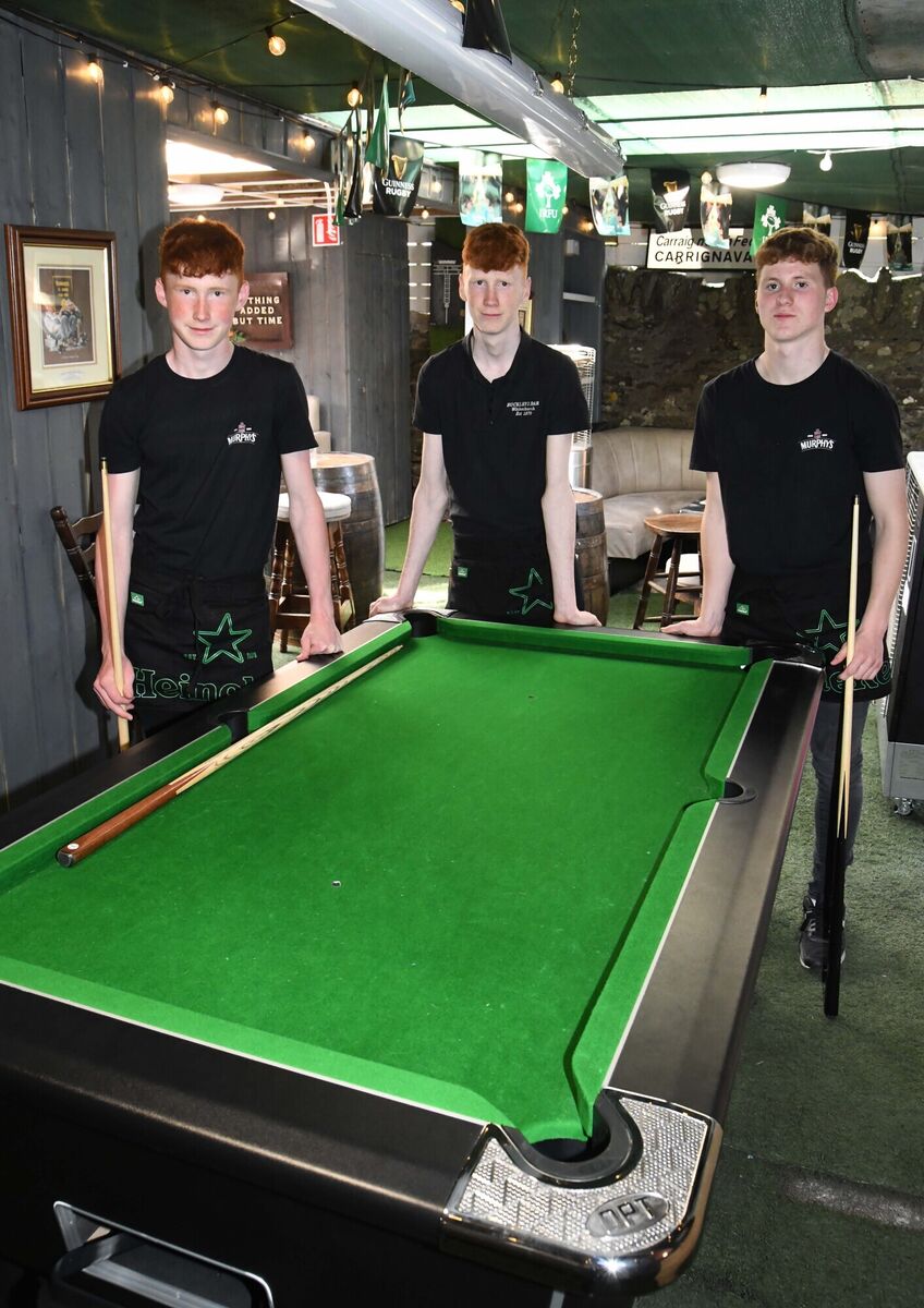 Three of the staff members (from left) Sean and Joe Dennehy and David Buckley at the pool table. Three of the staff members (from left) Sean and Joe Dennehy and David Buckley at the pool table.