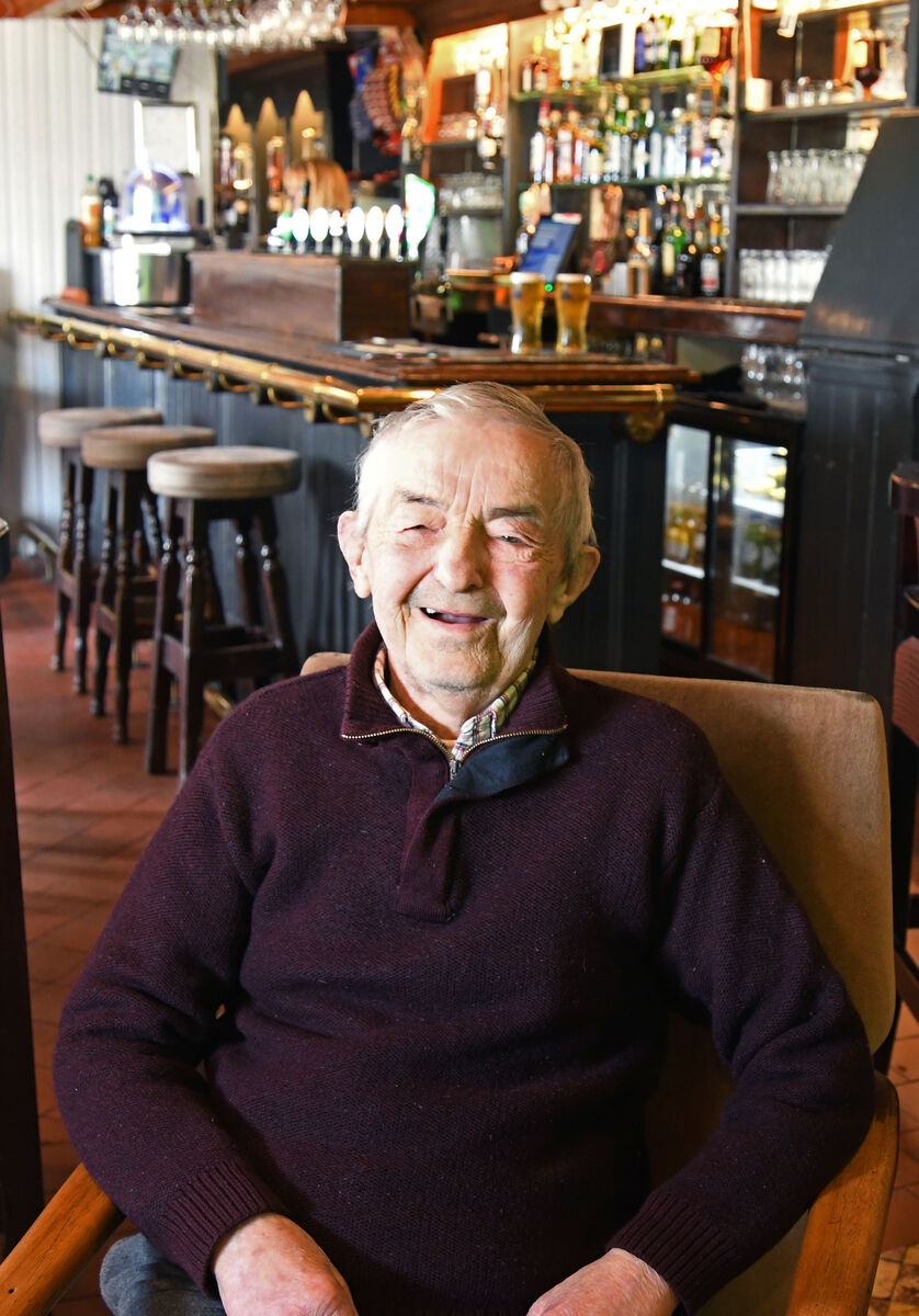 Tom Buckley relaxing in his chair in the bar. Picture Denis Minihane. Tom Buckley relaxing in his chair in the bar. Picture Denis Minihane.