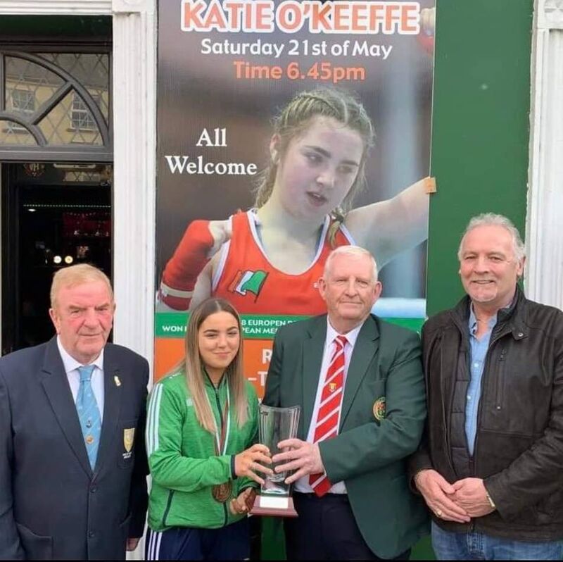 JJ Murphy, chairman Cork Ex-Boxers, Katie O'Keeffe, Kanturk Boxing Club, Michael O'Brien, Cork County Boxing Board and Conal Thomas, Cork Boxing Fraternity. JJ Murphy, chairman Cork Ex-Boxers, Katie O'Keeffe, Kanturk Boxing Club, Michael O'Brien, Cork County Boxing Board and Conal Thomas, Cork Boxing Fraternity.