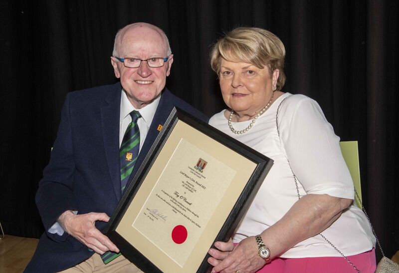 Tony and Pat O'Connell at the Lord Mayor’s (Cllr. Colm Kelleher) Civic, Community Spirit and Cultural Awards 2022 which took place at Cork City Hall. Pic: Brian Lougheed Tony and Pat O'Connell at the Lord Mayor’s (Cllr. Colm Kelleher) Civic, Community Spirit and Cultural Awards 2022 which took place at Cork City Hall. Pic: Brian Lougheed
