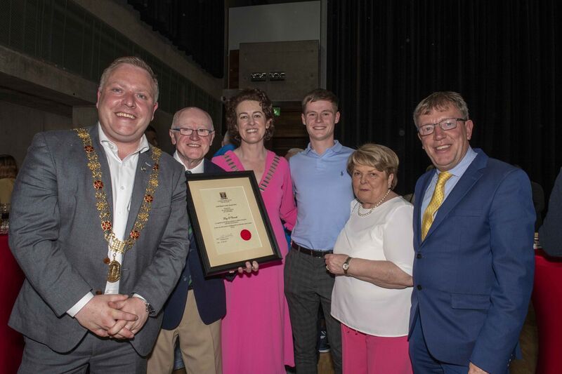 From left: Cllr. Colm Kelleher, Lord Mayor of Cork; Tony O'Connell; Cllr. Gillian Coughlan, Mayor of the County of Cork; Ian O'Dwyer; Pat Connell and Cllr Tony Fitzgerald at the Lord Mayor’s (Cllr. Colm Kelleher) Civic, Community Spirit and Cultural Awards 2022 which took place at Cork City Hall. From left: Cllr. Colm Kelleher, Lord Mayor of Cork; Tony O'Connell; Cllr. Gillian Coughlan, Mayor of the County of Cork; Ian O'Dwyer; Pat Connell and Cllr Tony Fitzgerald at the Lord Mayor’s (Cllr. Colm Kelleher) Civic, Community Spirit and Cultural Awards 2022 which took place at Cork City Hall.