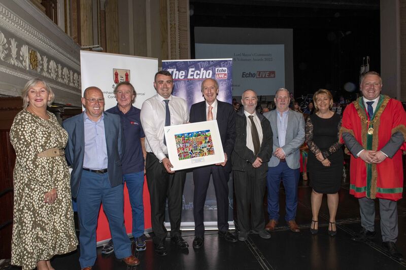 Maurice Gubbins, editor of the The Echo and Echolive.ie presenting a Community and Voluntary Award to members of Cork City First Responders in the Community Development and Continuing Education Category. The awards took place at Cork City Hall. Maurice Gubbins, editor of the The Echo and Echolive.ie presenting a Community and Voluntary Award to members of Cork City First Responders in the Community Development and Continuing Education Category. The awards took place at Cork City Hall.