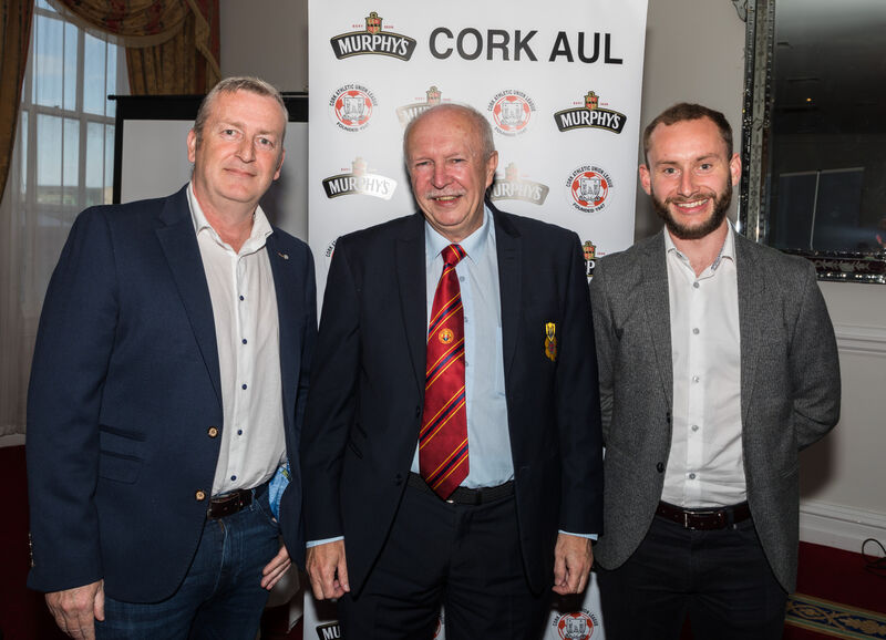 Johnathan Barry, Heineken Ireland, with Martin Conlon, Cork AUL, and Fionn O'Leary, Heineken Ireland. Picture: David Creedon