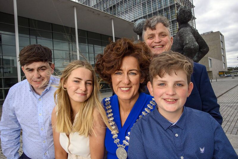 Mayor of Cork County Cllr. Gillian Coughlan with husband Donough and their children, left to right, Aidan, Maeve and Ronan. Picture: Daragh Mc Sweeney/Provision Mayor of Cork County Cllr. Gillian Coughlan with husband Donough and their children, left to right, Aidan, Maeve and Ronan. Picture: Daragh Mc Sweeney/Provision