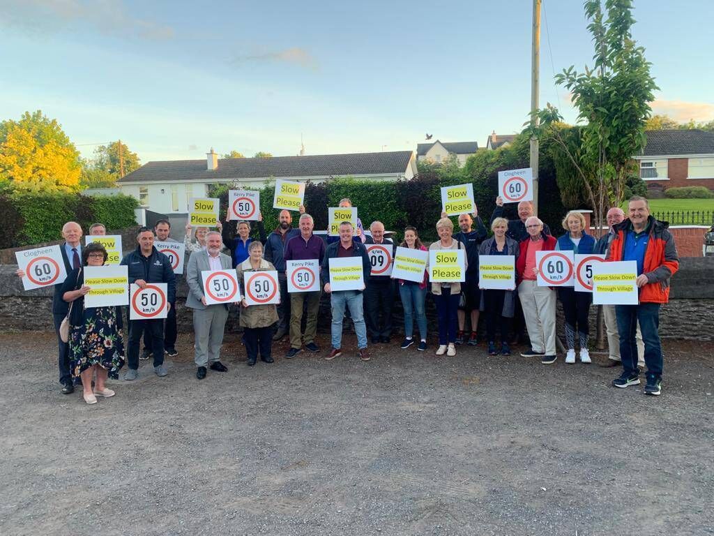 Residents in the village of Kerry Pike and its environs are set to hold two demonstrations next week highlighting the issue of speeding in the general area. Pictured are local councillors for the city's North West ward along with residents from the Kerry Pike/Clogheen area. 