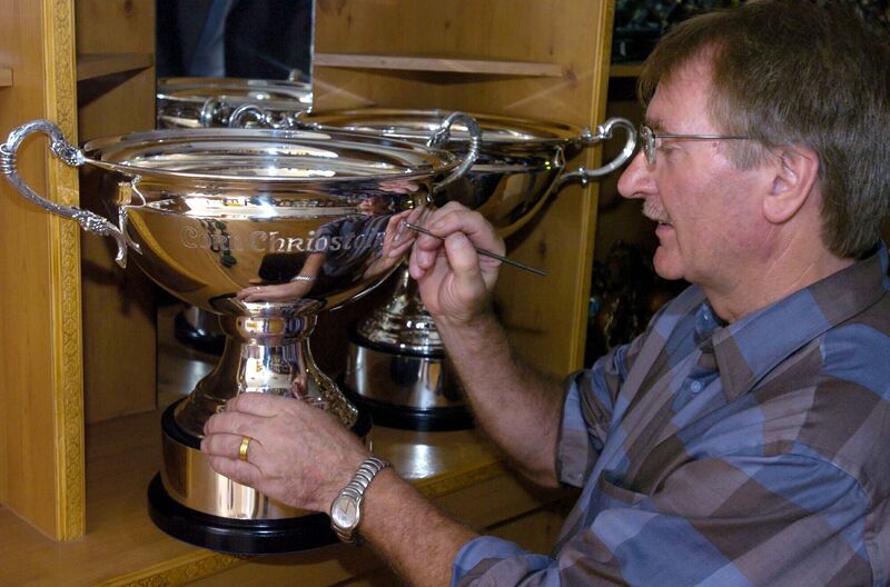 Geraled McCarthy putting the finishing touches to the Christy Ring trophy. Picture: Maurice O'Mahony Geraled McCarthy putting the finishing touches to the Christy Ring trophy. Picture: Maurice O'Mahony