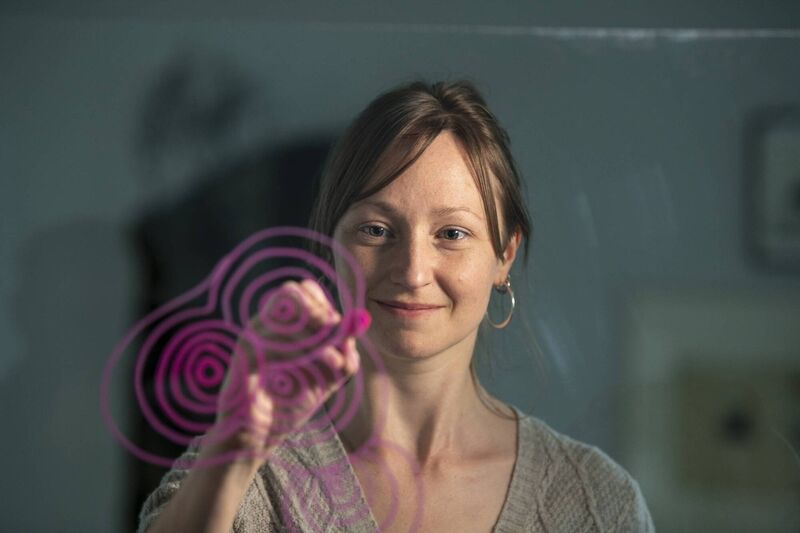 Artist Ashleigh Ellis works part-time for Helium Arts.  Picture: Andrew Downes, Xposure.