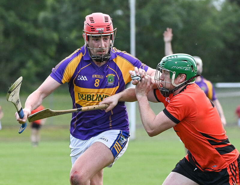 Carbery's Gearoid O'Donovan is tackled by Duhallow's Beircheart O'Connor, during their Divisions/Colleges Cork Premier SHC clash at Coachford.