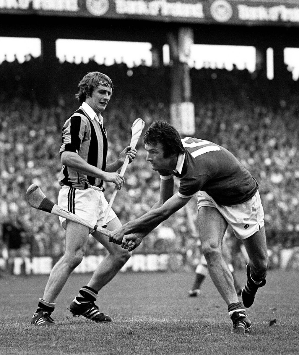 Jimmy Barry-Murphy shoots from Joe Hennessy in 1978. Jimmy Barry-Murphy shoots from Joe Hennessy in 1978.
