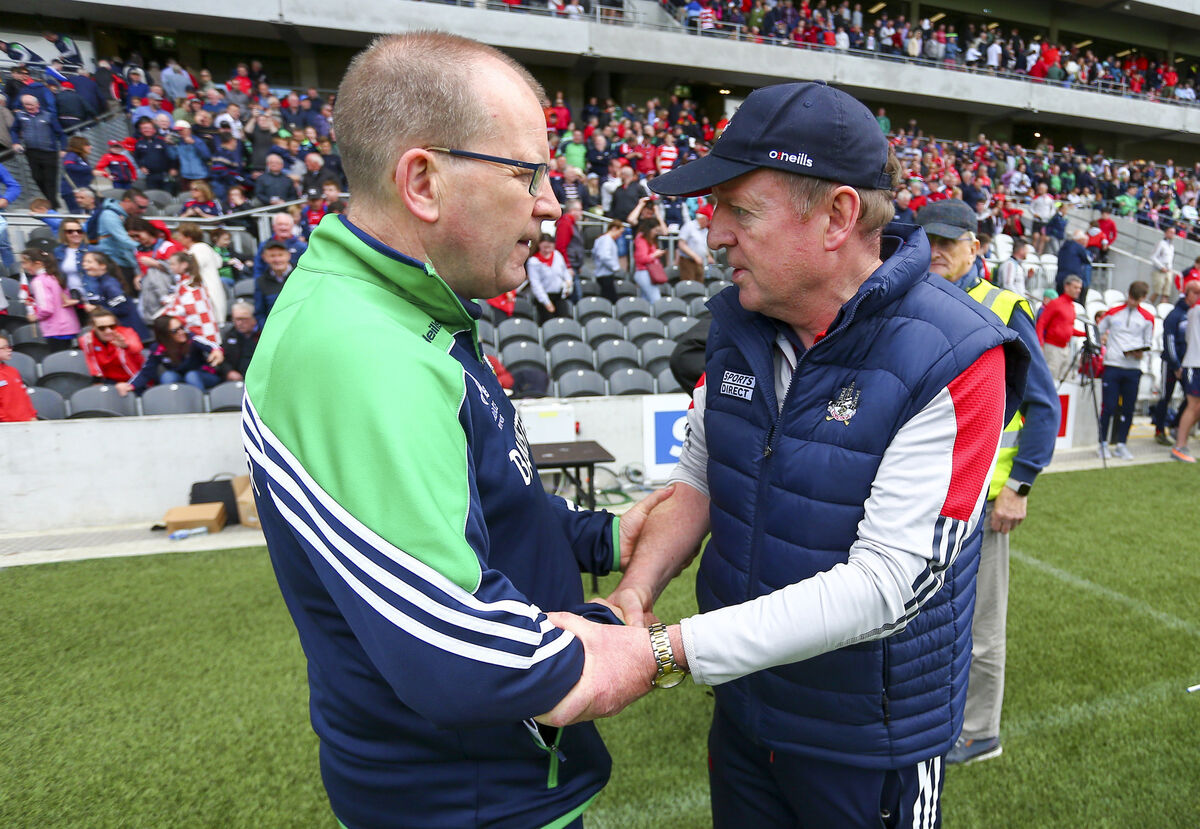 John Cleary and Billy Lee at the end of the game last weekend. Picture: INPHO/Ken Sutton John Cleary and Billy Lee at the end of the game last weekend. Picture: INPHO/Ken Sutton