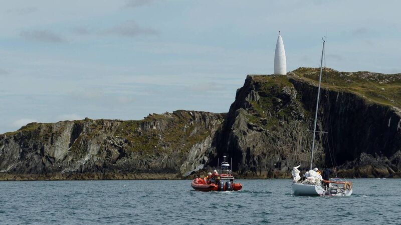 Baltimore RNLI provides assistance to a yacht in difficulty during a race off the coast of West Cork