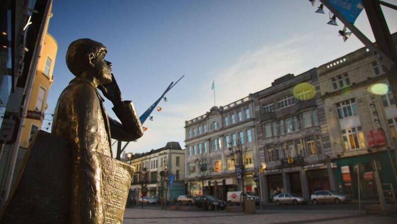 The Echo Boy statue on Patrick Street. The Echo Boy statue on Patrick Street.