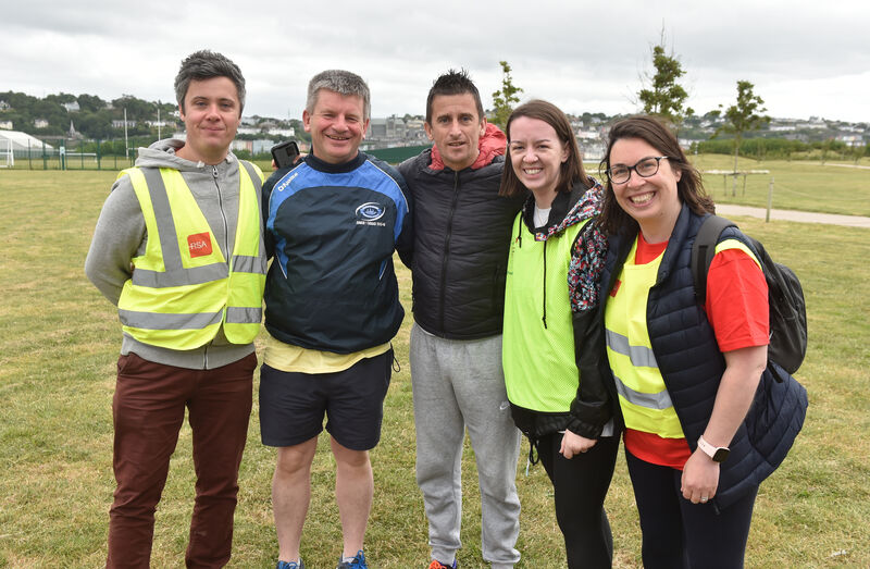 Cian Desmond, chairman; John Canniffe, Rob Heffernan, Carol Veiga and Lisa Donovan, centre manager taking part in the Challenge 21 fundraiser. Picture; Eddie O'Hare Cian Desmond, chairman; John Canniffe, Rob Heffernan, Carol Veiga and Lisa Donovan, centre manager taking part in the Challenge 21 fundraiser. Picture; Eddie O'Hare