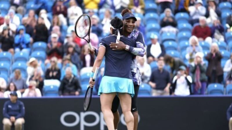 Serena Williams makes winning return to the court alongside Ons Jabeur