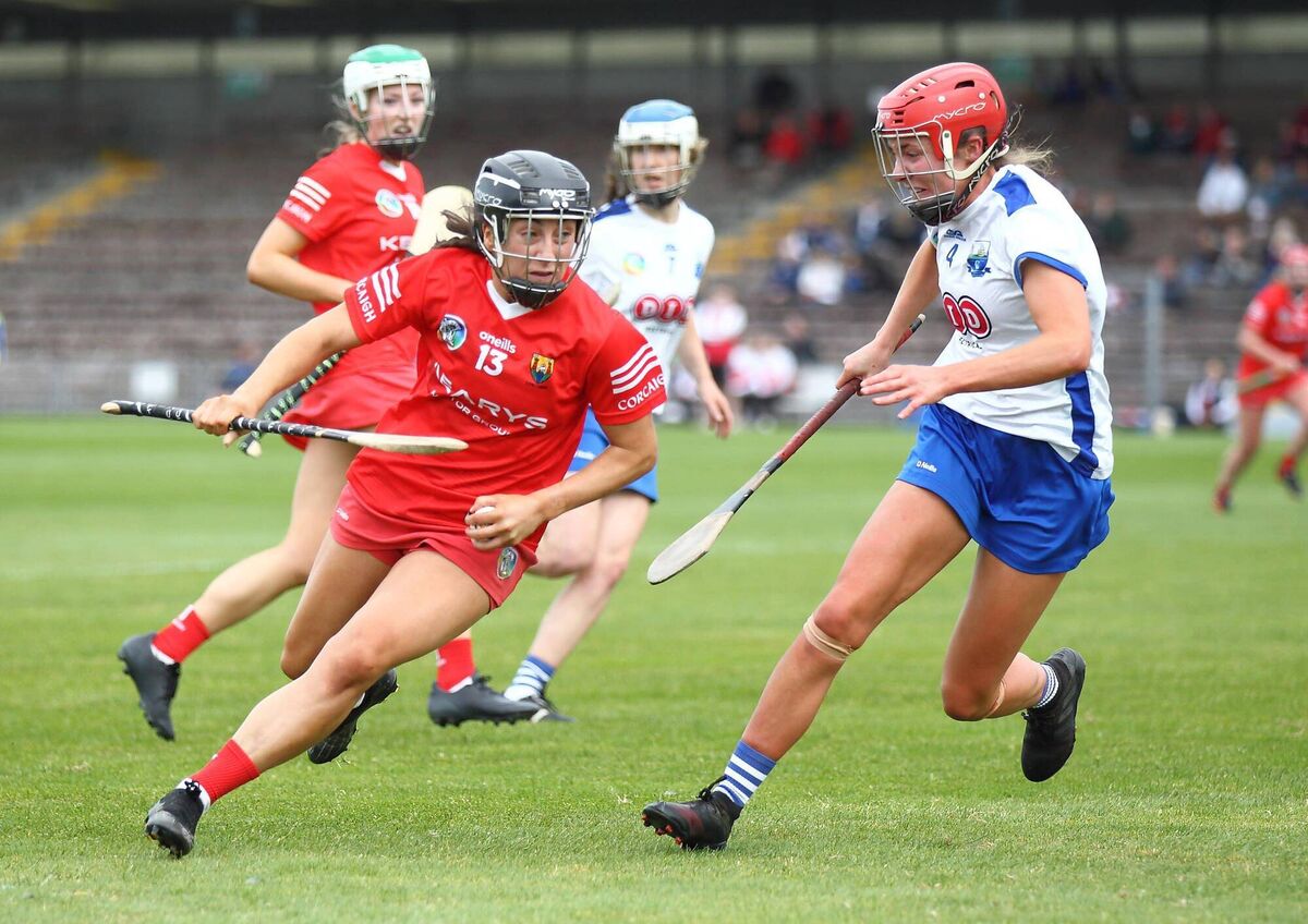 Cork's Amy O'Connor takes on Watefford's Mairead Power. Picture: Noel Browne Cork's Amy O'Connor takes on Watefford's Mairead Power. Picture: Noel Browne
