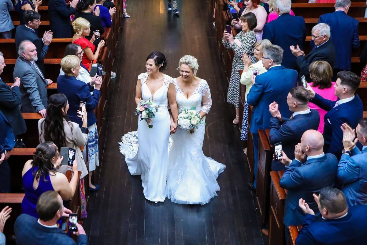 The happy couple after saying their vows.
