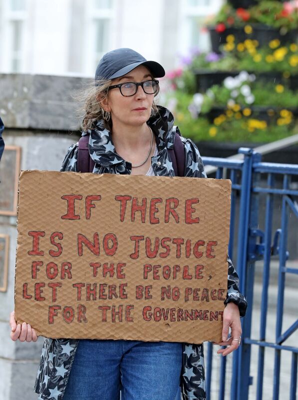  Helen Louise Murphy, The Glen, at the protest yesterday. Picture: Jim Coughlan.