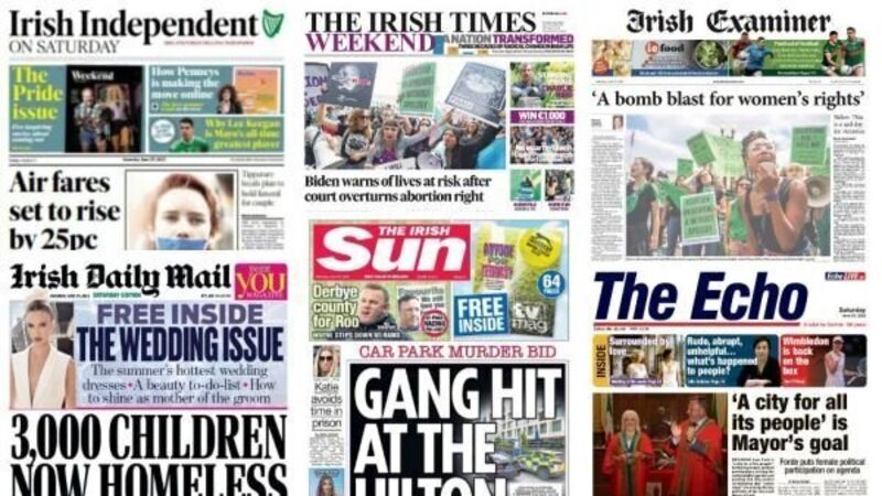 What the papers say: Saturday's front pages What the papers say: Saturday's front pages