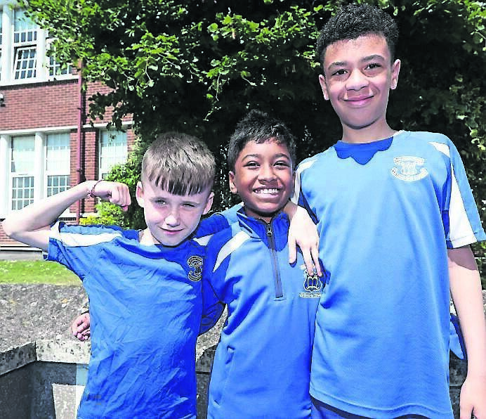 Cailum Wall, Mafiur and Ose Johnson, all 5th class. Picture: Jim Coughlan.