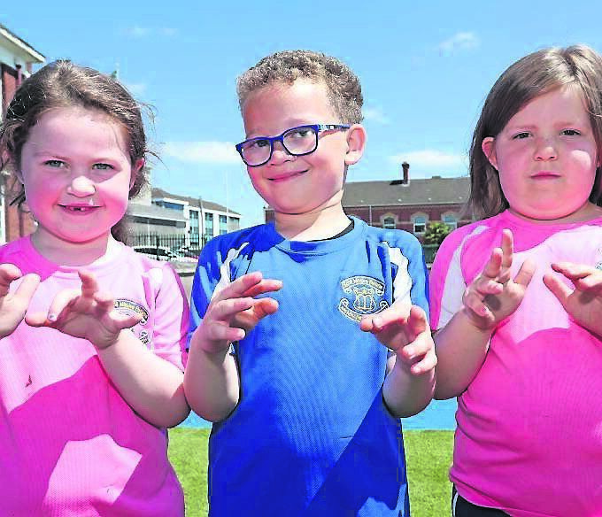  Junior Infants, Sophia Morey, Ebos Johnson and Izabella Witowska. Picture: Jim Coughlan.