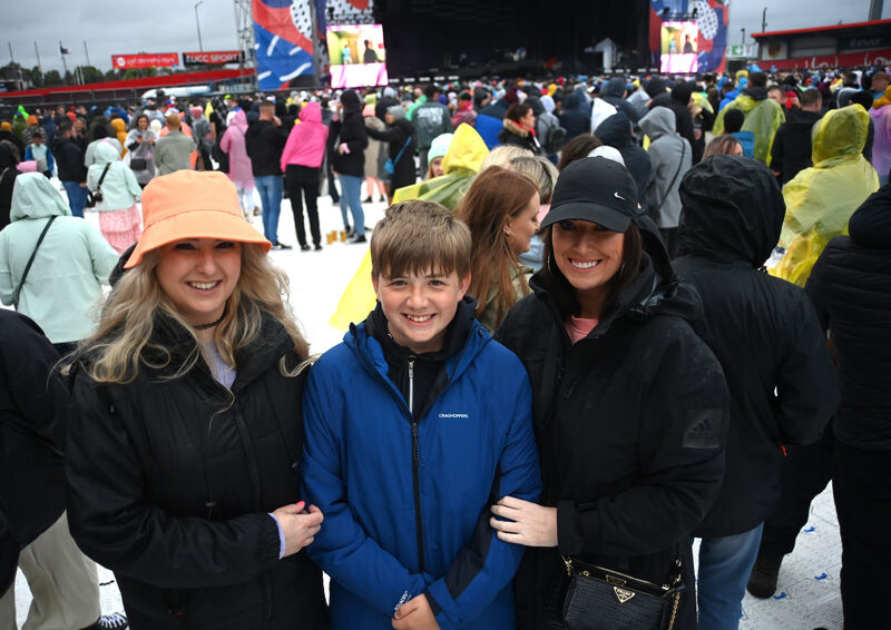  Music fans Diane O'Neill, Ballyvolane, and Zach and Joanne Jones, Ballyphehane enjoying Dermot Kennedy playing at Musgrave Park, Cork on Saturday 25th June 2022. Pic: Larry Cummins.