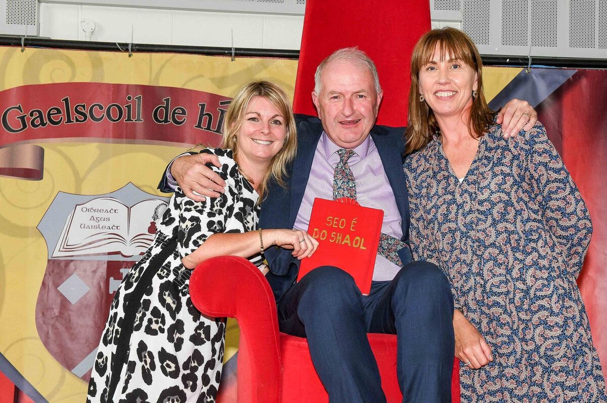 Sean MacGearailt with his secretaries Mairead Sharkey and Louise Barry Cusack, at a function on the occasion of his retirement as principal of Gaelscoil de hIde in Fermoy, Co Cork. Picture: David Keane. Sean MacGearailt with his secretaries Mairead Sharkey and Louise Barry Cusack, at a function on the occasion of his retirement as principal of Gaelscoil de hIde in Fermoy, Co Cork. Picture: David Keane.